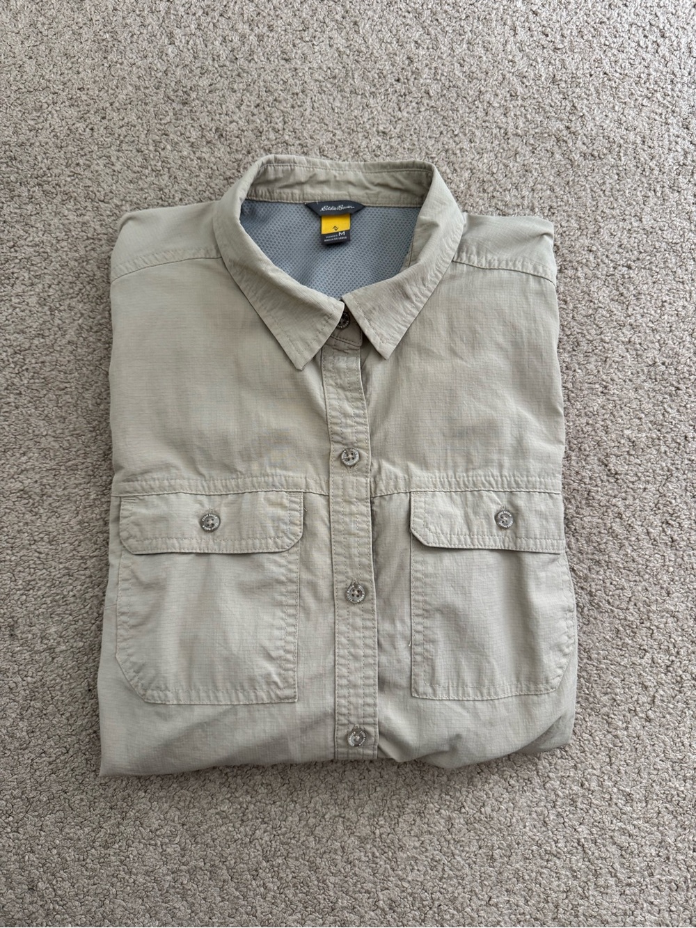 Women’s Outdoor Lightweight Button-Front Beige Utility Shirt